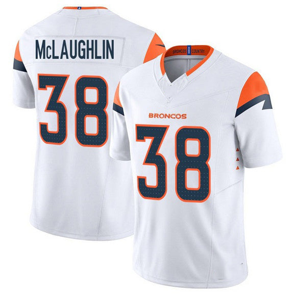 D.Broncos #38 Jaleel McLaughlin White 2025 F.U.S.E. Vapor Limited Stitched Football Jersey