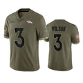 D.Broncos #3 Russell Wilson 2022 Olive Salute To Service Limited Stitched Football Jersey