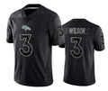 D.Broncos #3 Russell Wilson Black Reflective Limited Stitched Football Jersey