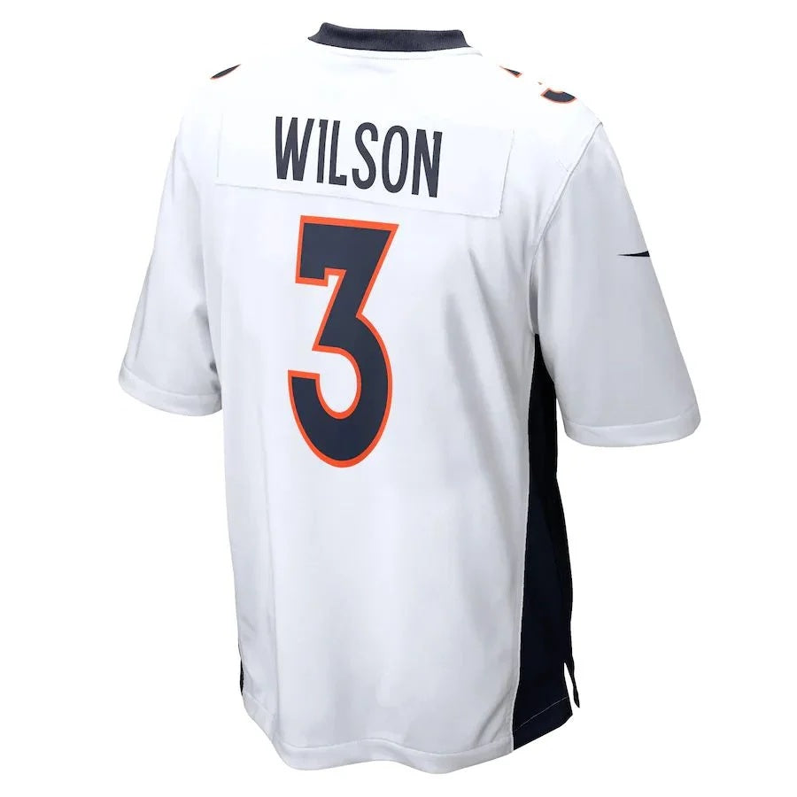 D.Broncos #3 Russell Wilson White Game Jersey Stitched American Football Jersey