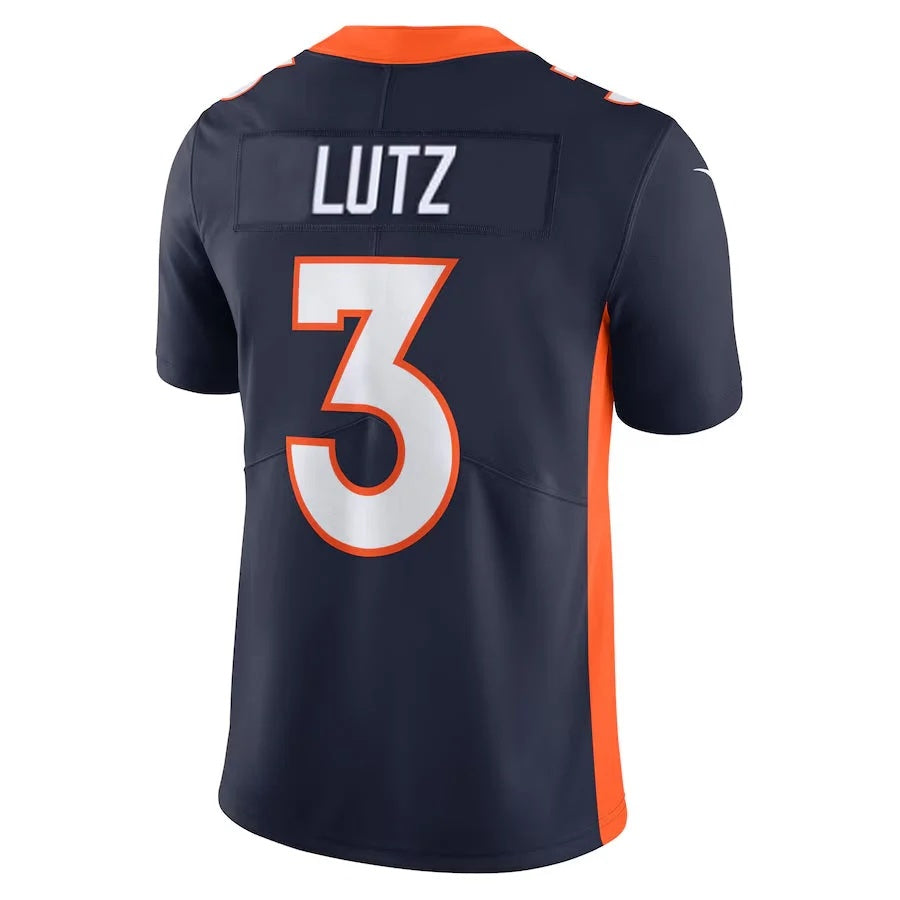 D.Broncos #3 Wil Lutz Player Navy Vapor Untouchable Limited Football Jersey
