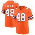 D.Broncos #48 Mitchell Fraboni Player Orange Collection Throwback Game Football Jersey