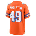 D.Broncos #49 Alex Singleton Orange Alternate Game Football Jersey