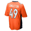 D.Broncos #49 Alex Singleton Orange Game Player Football Jersey