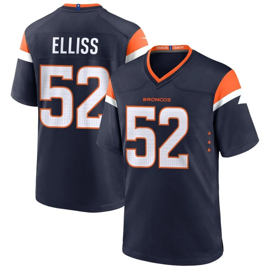 D.Broncos #52 Jonah Elliss Player Navy Home Game Football Jersey