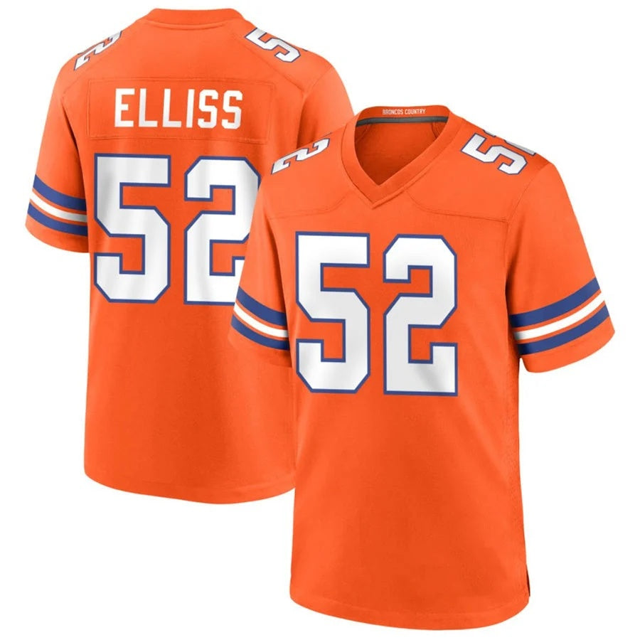 D.Broncos #52 Jonah Elliss Player Orange Collection Throwback Football Jersey