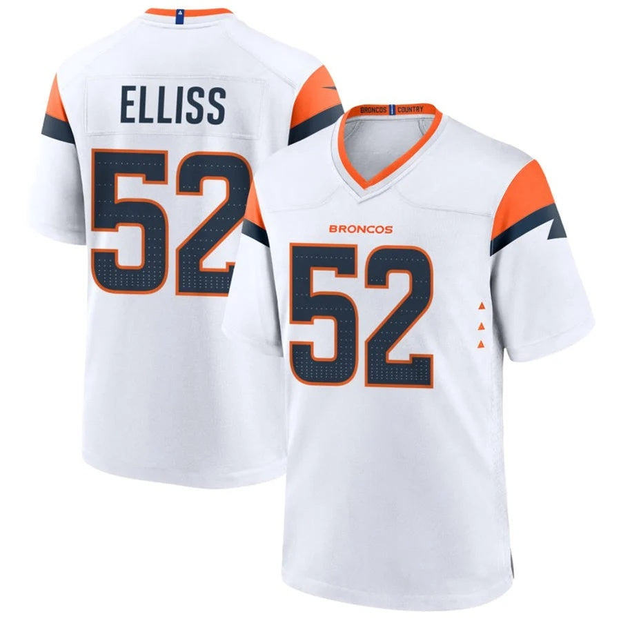 D.Broncos #52 Jonah Elliss Player White Home Game Football Jersey