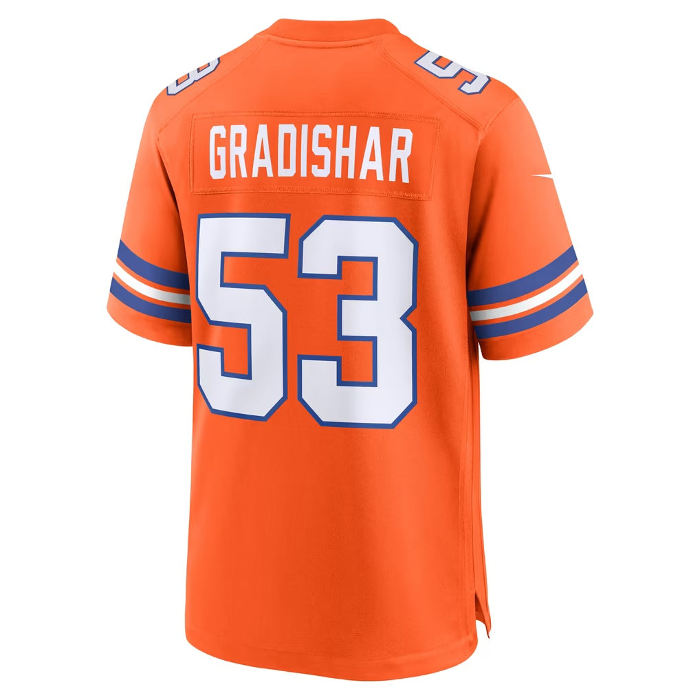 D.Broncos #53 Randy Gradishar Orange Retired Player Alternate Game Football Jersey