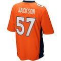 D.Broncos #57 Tom Jackson Orange Game Retired Player Football Jersey