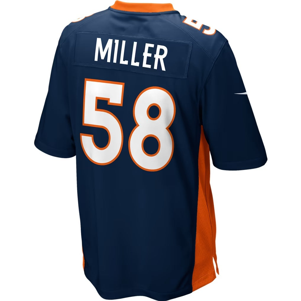 D.Broncos #58 Von Miller Navy Blue Alternate Game Football Jersey