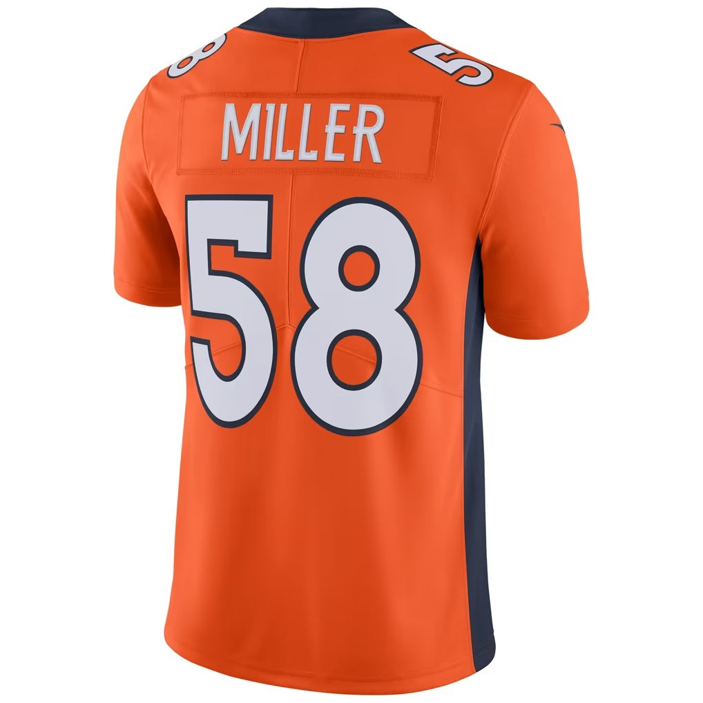 D.Broncos #58 Von Miller Orange Vapor Untouchable Limited Player Football Jersey