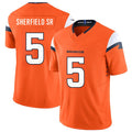 D.Broncos #5 Trent Sherfield Sr Orange 2025 F.U.S.E. Vapor Limited Stitched Football Jersey