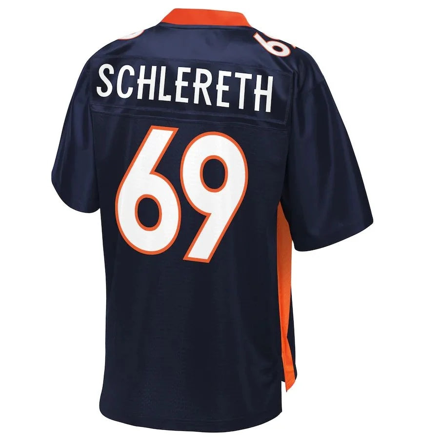 D.Broncos #69 Mark Schlereth Pro Line Navy Replica Retired Player Jersey Stitched American Football Jersey