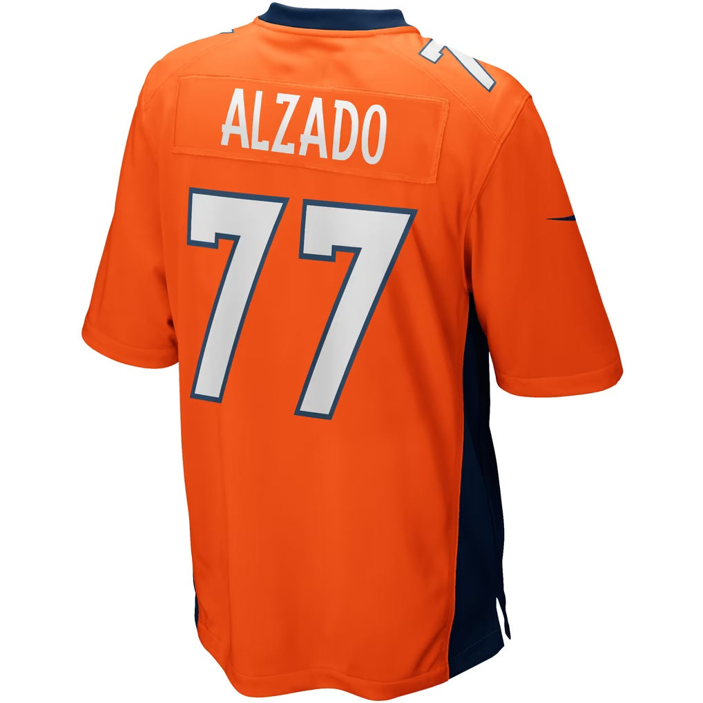 D.Broncos #77 Lyle Alzado Orange Game Retired Player Football Jersey