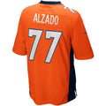 D.Broncos #77 Lyle Alzado Orange Game Retired Player Football Jersey
