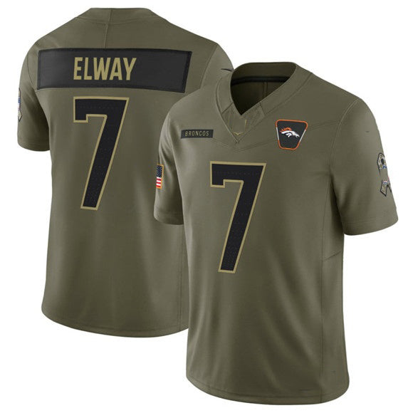 D.Broncos #7 John Elway Olive 2025 Salute to Service Limited Stitched Football Jersey