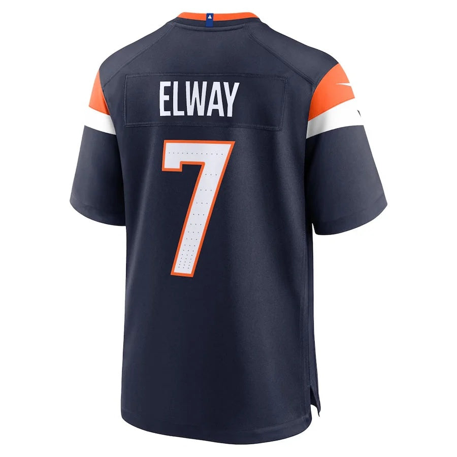 D.Broncos #7 John Elway Player Navy Home Game Football Jersey