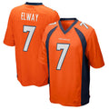 D.Broncos #7 John Elway Player Orange Game Football Jersey