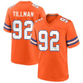 D.Broncos #92 Dondrea Tillman Player Orange Throwback Game Football Jersey