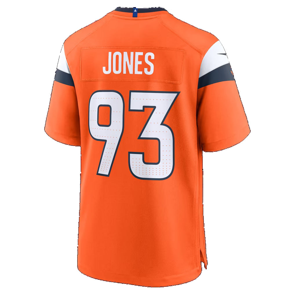 D.Broncos #93 D.J. Jones Orange Team Game Football Jersey