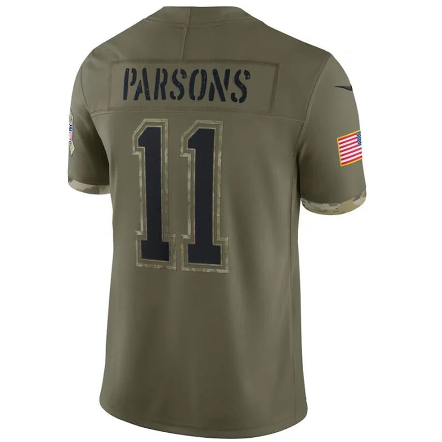 D.Cowboys #11 Micah Parsons Olive Salute To Service Player Football Jersey