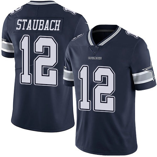 D.Cowboys #12 Roger Staubach Navy Blue Team Color Stitched Vapor Untouchable Limited Football Jersey