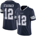 D.Cowboys #12 Roger Staubach Navy Blue Team Color Stitched Vapor Untouchable Limited Football Jersey