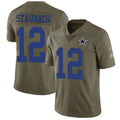 D.Cowboys #12 Roger Staubach Olive Stitched Limited 2017 Salute To Service Football Jersey