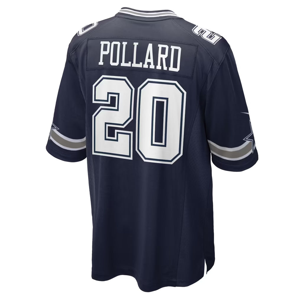 D.Cowboys #20 Tony Pollard Navy Game Player Football Jersey