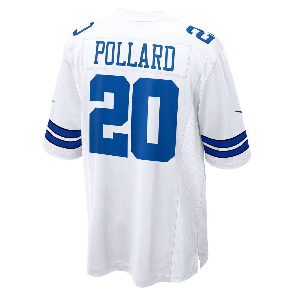 D.Cowboys #20 Tony Pollard White Game Player Football Jersey