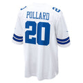 D.Cowboys #20 Tony Pollard White Game Player Football Jersey