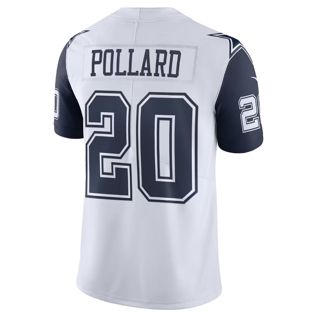 D.Cowboys #20 Tony Pollard White Vapor Limited Football Jersey