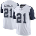D.Cowboys #21 Deion Sanders White Stitched Limited Rush Football Jersey