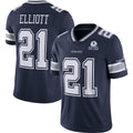 D.Cowboys #21 Ezekiel Elliott Navy 60th Anniversary Limited Football Jersey