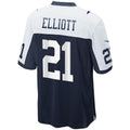 D.Cowboys #21 Ezekiel Elliott Navy Alternate Game Football Jersey
