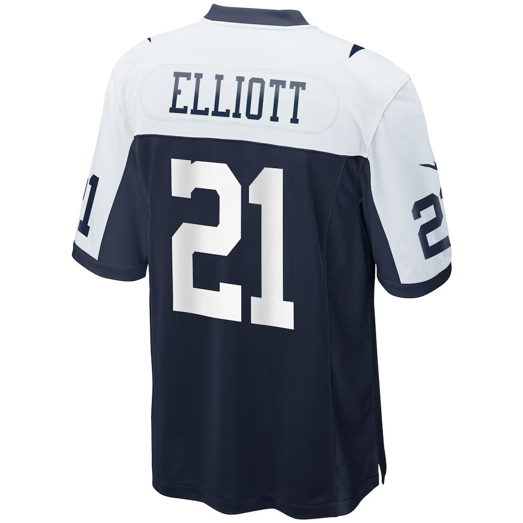 D.Cowboys #21 Ezekiel Elliott Navy Alternate Game Football Jersey