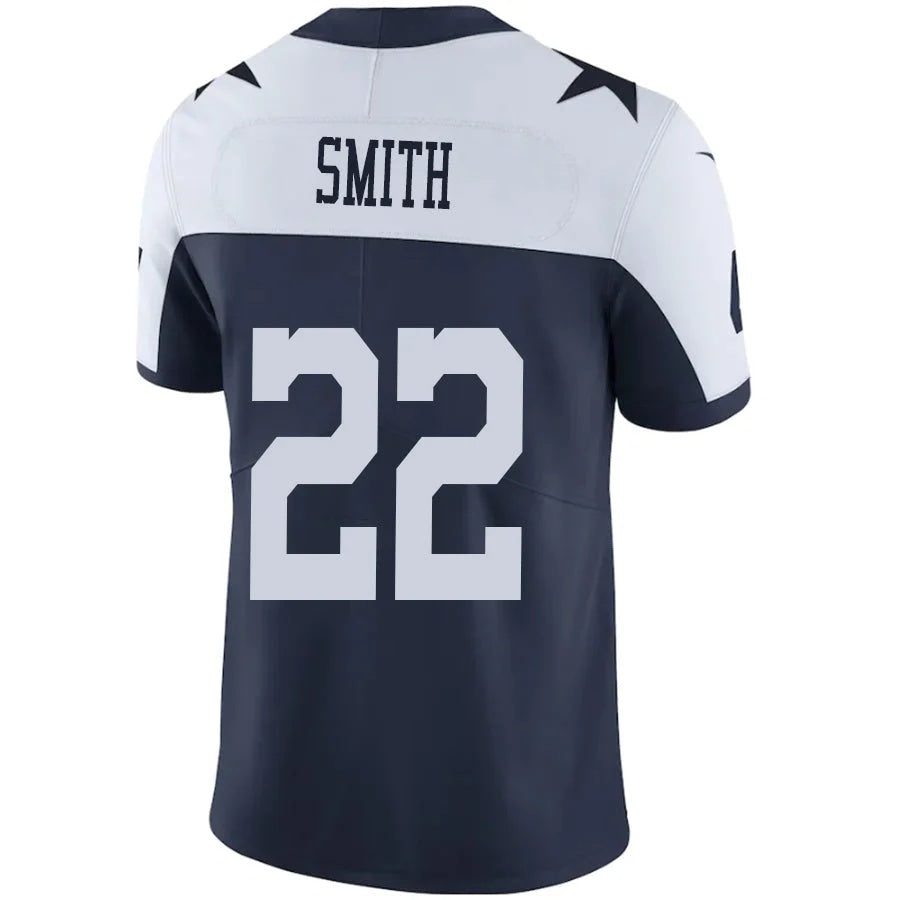 D.Cowboys #22 Emmitt Smith Navy-White Stitched Player Game Football Jersey