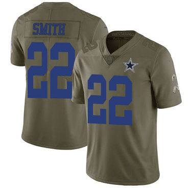 D.Cowboys #22 Emmitt Smith Olive Stitched Limited 2017 Salute To Service Football Jersey