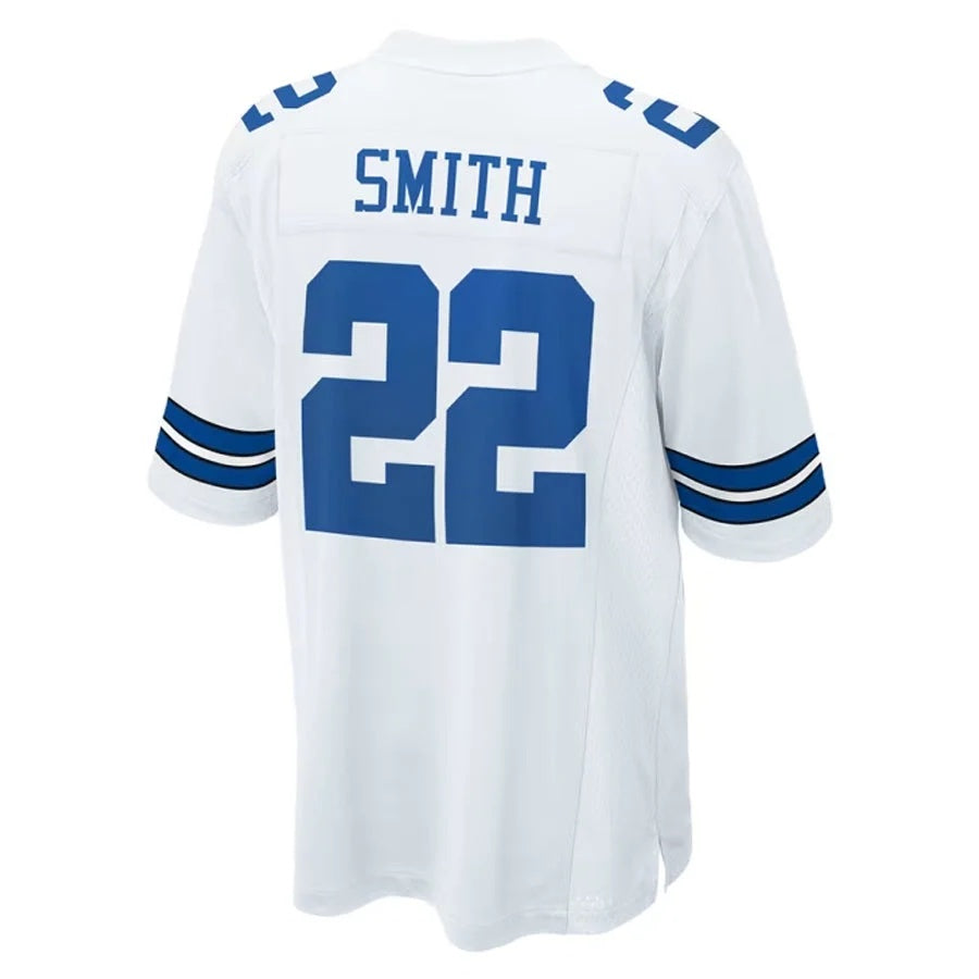 D.Cowboys #22 Emmitt Smith Player White Home Game Football Jersey