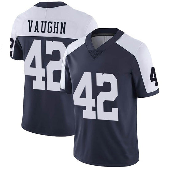 D.Cowboys #42 Deuce Vaughn Navy Thanksgiving Vapor Limited Stitched Football Jersey