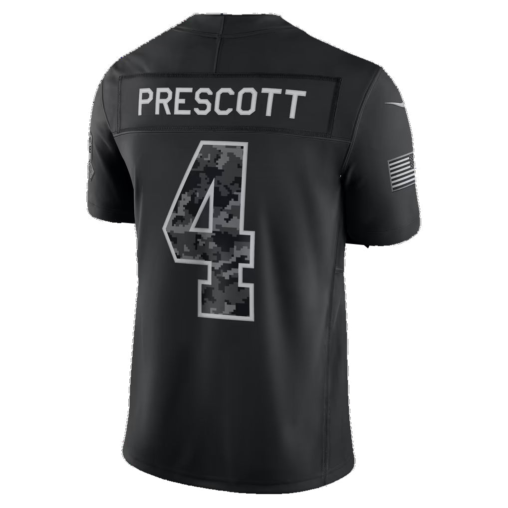 D.Cowboys #4 Dak Prescott Black 2026 Salute to Service Stitched Limited Football Jersey
