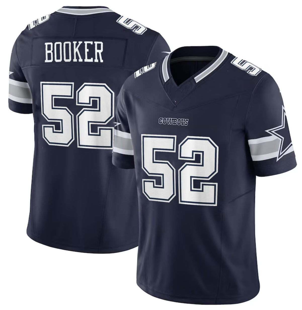 D.Cowboys #52 Tyler Booker Navy 2025 F.U.S.E. Draft Vapor Untouchable Limited Stitched Football Jersey