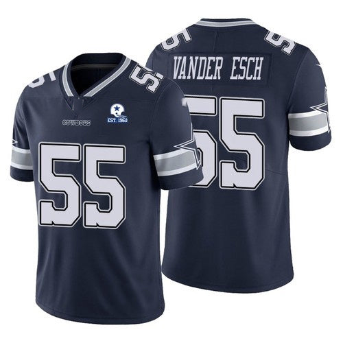 D.Cowboys #55 Leighton Vander Esch 60th Anniversary Navy Vapor Untouchable Stitched Limited Football Jersey