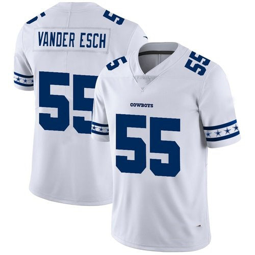 D.Cowboys #55 Leighton Vander Esch White Team Logo Vapor Limited Football Jersey