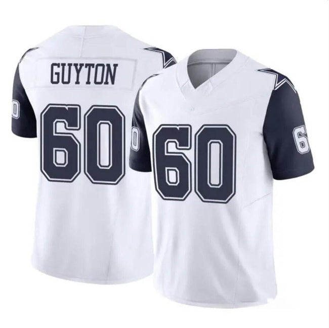 D.Cowboys #60 Tyler Guyton White 2024 Draft F.U.S.E Color Rush Limited Stitched Football Jersey