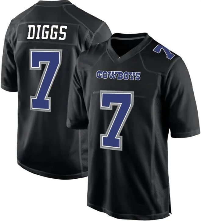 D.Cowboys #7 Trevon Diggs Carbon Black Fashion Game Football Jersey