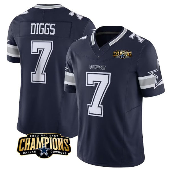 D.Cowboys #7 Trevon Diggs Navy 2023 F.U.S.E. NFC East Champions Patch Stitched Football Jersey