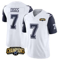 D.Cowboys #7 Trevon Diggs White Navy 2023 F.U.S.E. NFC East Champions Patch Stitched Football Jersey