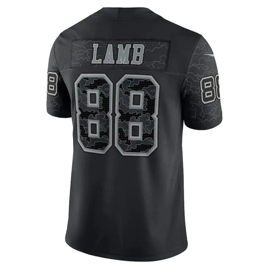 D.Cowboys #88 CeeDee Lamb Black RFLCTV Limited Player Jersey Stitched American Football Jersey