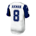 D.Cowboys #8 Troy Aikman Mitchell & Ness White Authentic Throwback Retired Player Football Jersey